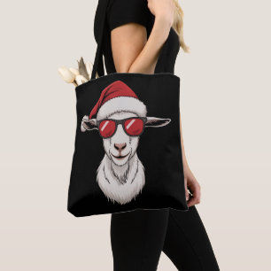 Geit Santa Hoed Grappig Schattig Boerderij Dier Bo Tote Bag