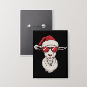 Geit Santa Hoed Grappig Schattig Boerderijdier Boe Button (Voorkant / Achterkant)