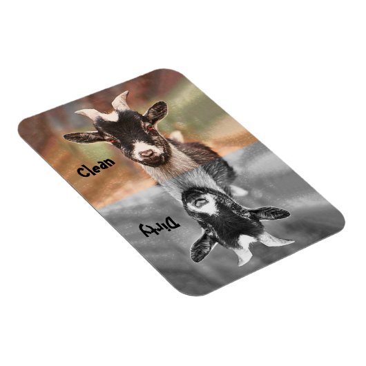 Geit Schattige Funny Clean Dirty Vaatwasser Magneet (Rechterzijde)