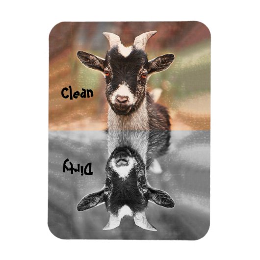Geit Schattige Funny Clean Dirty Vaatwasser Magneet (Verticaal)