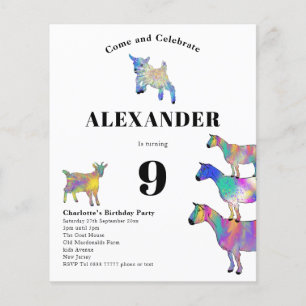 Geit Thema Leuk Verjaardagsfeest Budget Flyer