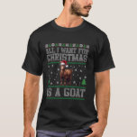 Geit Ugly Funny Christmas Snowflakes Tree Santa Ha T-shirt<br><div class="desc">Geit Lelijk Grappig Kerst Sneeuwvlokken Boom Kerstman Hoed Kerstmis</div>