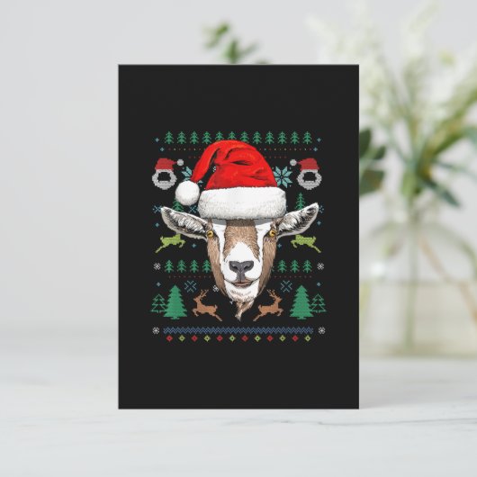 Geit Ugly Kerstkerstkerstkerstcadeau Informatiekaartje (Staand voorkant)