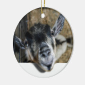 Geit uitkijken keramisch ornament (Links)