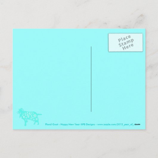 Geit Vietnamese Lunar Nieuwjaar Zodiac Verjaardag  Feestdagenkaart (Achterkant)