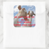 Geit Yoga Wijze Cracks Vierkante Sticker (Tas)