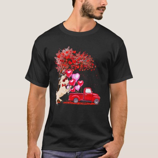 Geit Zonnebril Harten Boom Pickup Vrachtwagen Boer T-shirt (Voorkant)