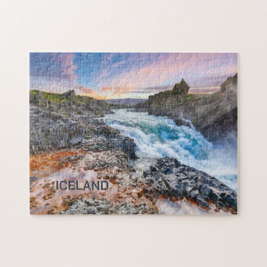 Geitafoss Waterfall, IJsland Legpuzzel (Horizontaal)