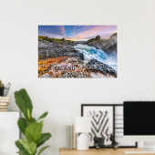 Geitafoss Waterfall, IJsland Poster (Thuiskantoor)