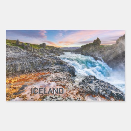 Geitafoss Waterfall, IJsland Rechthoekige Sticker (Voorkant)