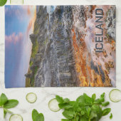 Geitafoss Waterfall, IJsland Theedoek (Gevouwen)