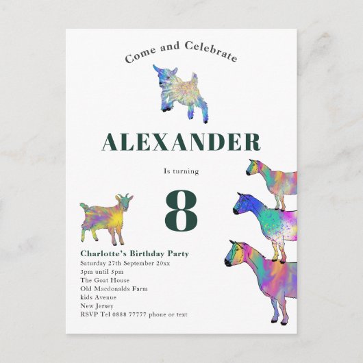 Geitat Thapaires Groen Uitnodiging Briefkaart (Voorkant)