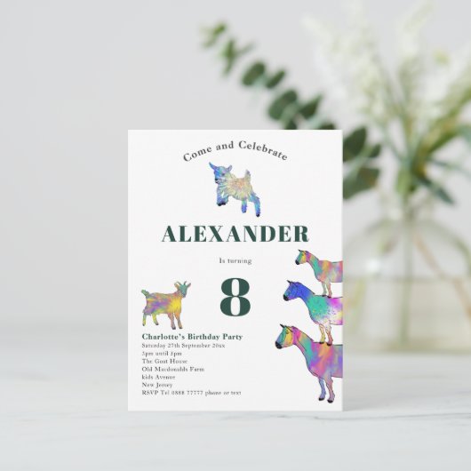 Geitat Thapaires Groen Uitnodiging Briefkaart (Staand voorkant)