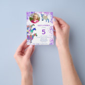Geiten 5e verjaardag Foto Paarse budgetuitnodiging Flyer (Hand)