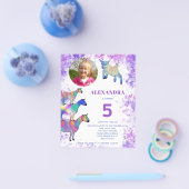 Geiten 5e verjaardag Foto Paarse budgetuitnodiging Flyer (Enkel)