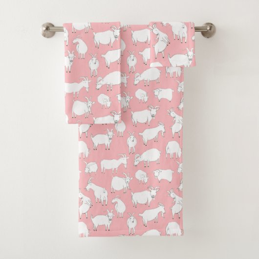 Geiten afspelen - Roze Bad Handdoek (Insitu)