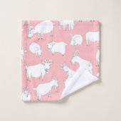 Geiten afspelen - Roze Bad Handdoek (Wasdoekje)