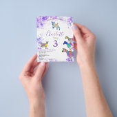Geiten Aquarel Verjaardagsfeest Paars Budget Flyer (Hand)