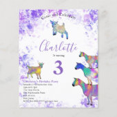 Geiten Aquarel Verjaardagsfeest Paars Budget Flyer (Voorkant)