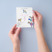 Geiten Aquarel Verjaardagsfeest Roze Budget Flyer (Hand)