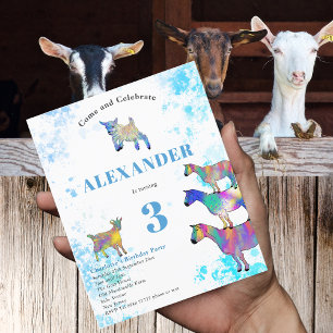 Geiten Boerderij Dieren 3e Verjaardagsfeestje Blau