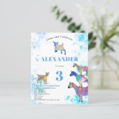 Geiten Boerderijdieren 3e Verjaardagsfeestje Blauw (Staand voorkant)