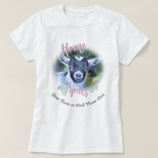 GEITEN | CUTE Pygmy Home is waar mijn geiten GYG z T-shirt (Design voorkant)