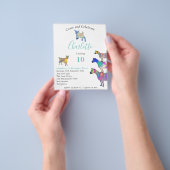 Geiten die kleurige dieren eten 10e jaarbudget flyer (Hand)