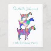 Geiten die kleurige dieren eten 10e jaarbudget flyer (Achterkant)