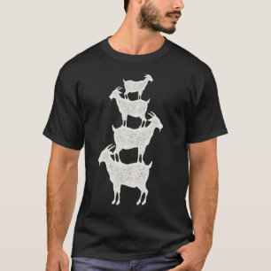 Geiten die op elkaar zijn gestapeld t-shirt