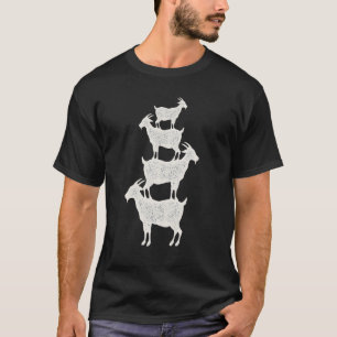 Geiten die op elkaar zijn gestapeld t-shirt