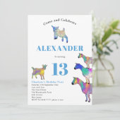 Geiten Dier Thema 13e Verjaardagsfeest Kaart (Staand voorkant)