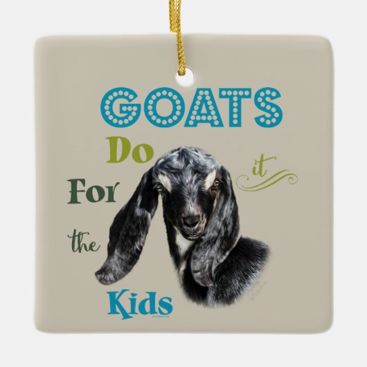 GEITEN | Doe het voor de Kinderen GetYerGoat™ Keramisch Ornament (Voorkant)