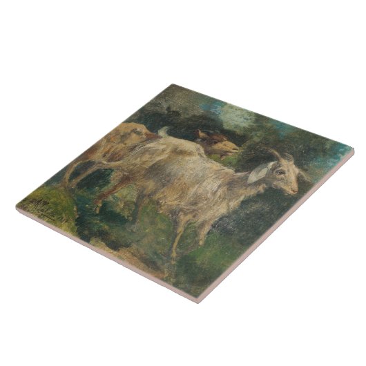 Geiten (door Vincenzo Caprile) Tegeltje (Zijkant)