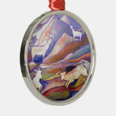 Geiten en bergen metalen ornament (Rechts)