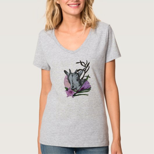 Geiten en bloemen t-shirt (Voorkant)