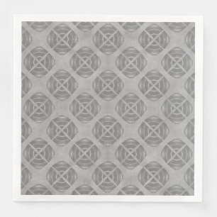 Geiten en cirkels grijs geometrisch patroon servet