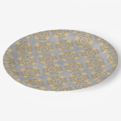 Geiten en cirkels grijs goudpatroon papieren bordje (Gekanteld)