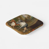 Geiten en kippen bij de Boerderij Papieren Bordje (Gebogen)