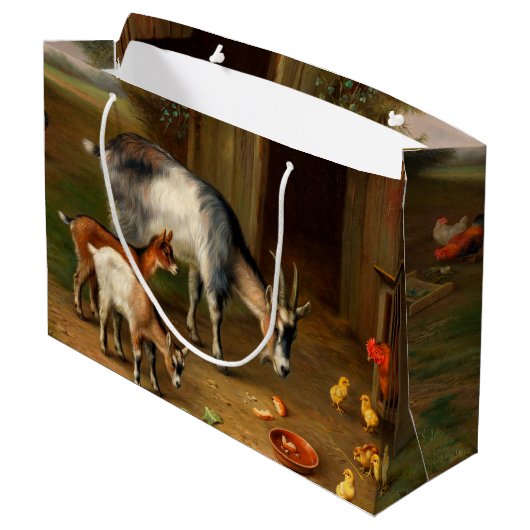 Geiten en kippen in het Boerderij 1 Groot Cadeauzakje (Achterkant Gekanteld)