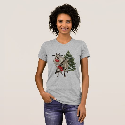 Geiten en Shirten met kerstboomkleed T-shirt (Voorkant volledig)