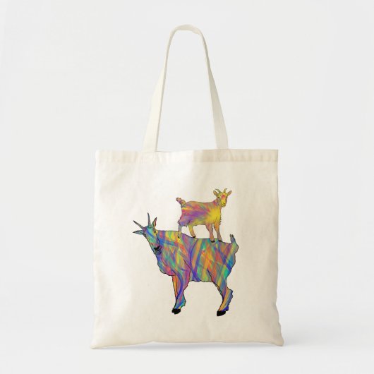 Geiten Funny Colorful Farm Animals Tote Bag (Voorkant)