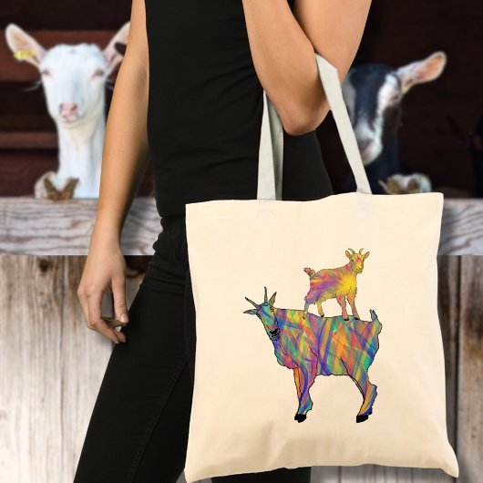 Geiten Funny Colorful Farm Animals Tote Bag