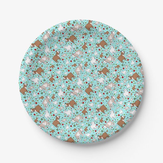 Geiten in blauw papieren bordje (Voorkant)