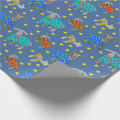 Geiten in pyjama met een sterretje cadeaupapier (Hoek)