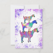 Geiten kleurrijk 5e verjaardag Foto Paars Kaart (Achterkant)