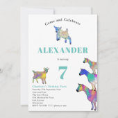 Geiten Kleurrijke Boerderij Dierlijke Kunst 7e Ver Kaart (Voorkant)