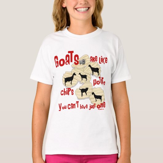 Geiten lijken op aardappelchips t-shirt (Voorkant)