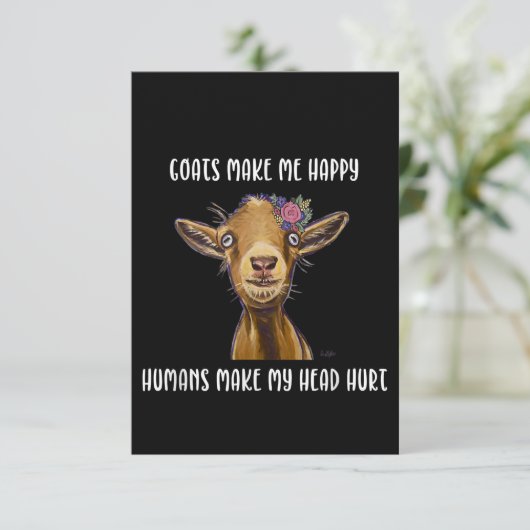 Geiten maken me blij dat ik van geit hou bedankkaart (Staand voorkant)