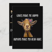 Geiten maken me blij dat ik van geit hou kaart (Voorkant / Achterkant)